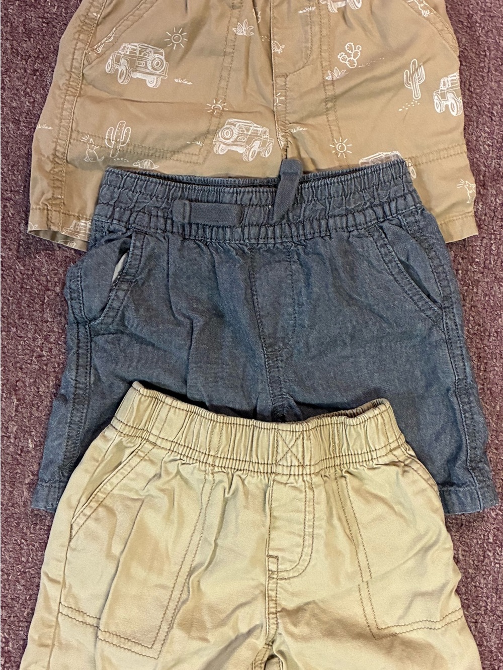 Carter's Kids Elastic-Waist Shorts - Tan & Blue